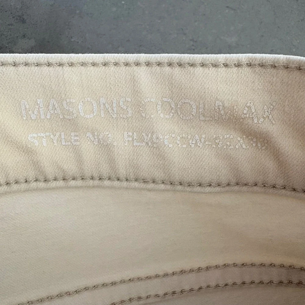 Mugsy Jeans Masons Coolmax Mens Cream Off White Stretch Chino Pants FLXCCW-35X29